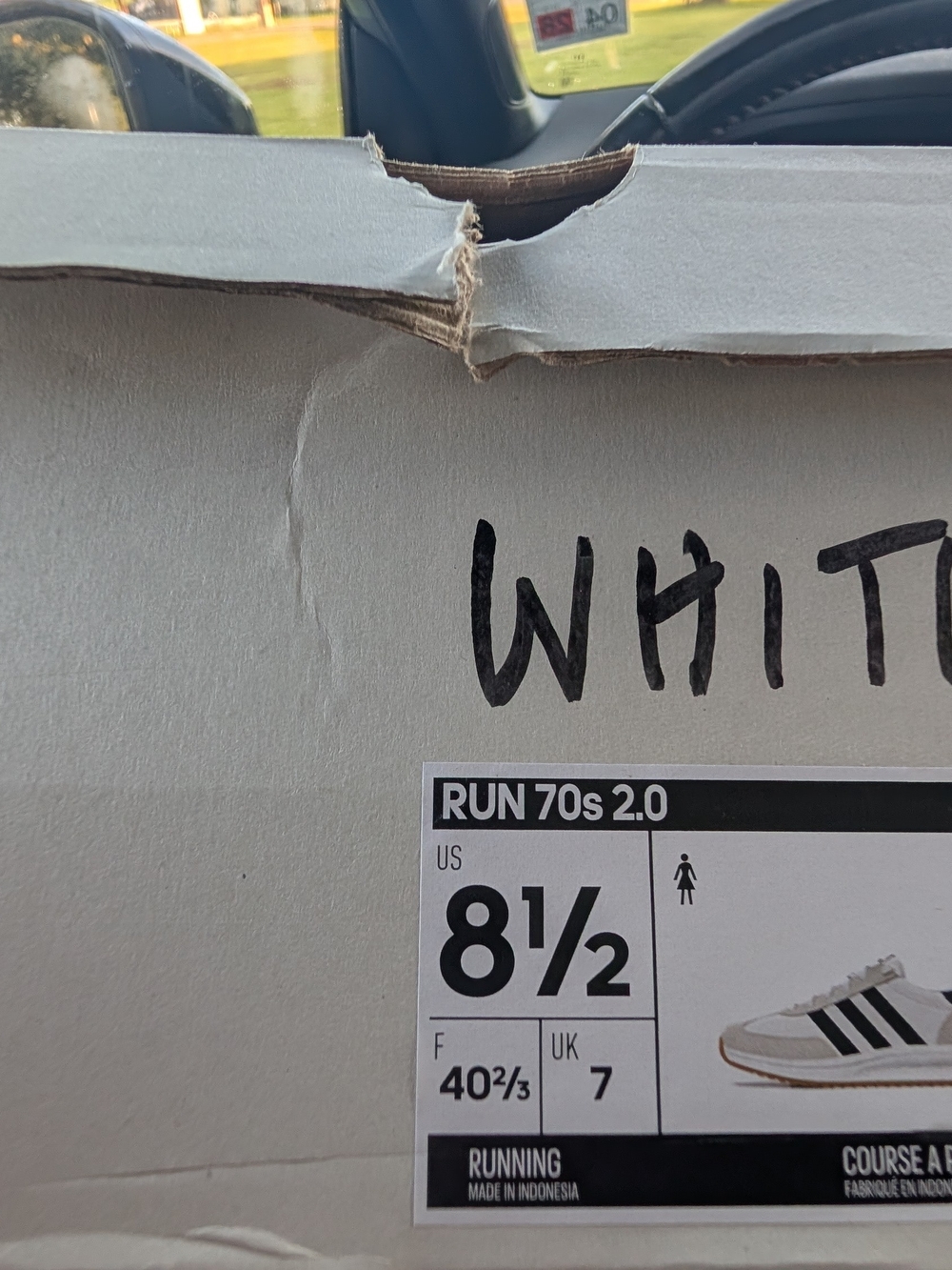 adidas Kids Run 70s 2.0 Sneakers in White with Black Stripes